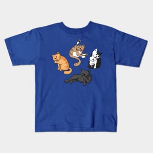 Four Cats Washing Kids T-Shirt